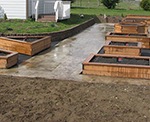 Rasied garden beds irrigation